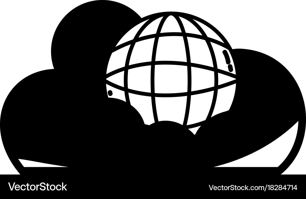 Contour cloud data with global connection server vector image