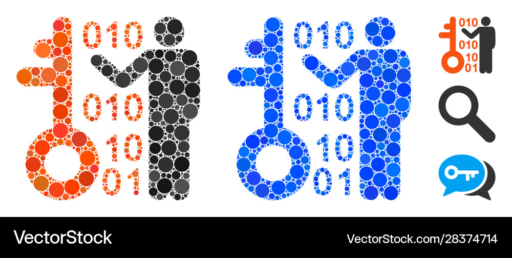 Decode key composition icon circle dots Decode key composition icon circle dots vector image