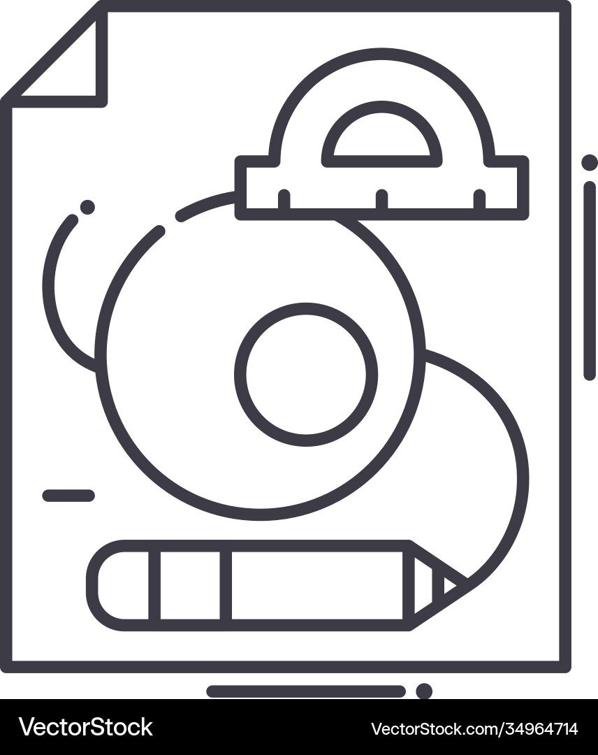 Design project icon linear isolated Design project icon linear isolated Vector Image