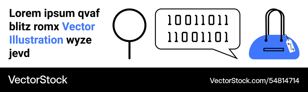 Digitale binäre Code Sprachblase mit moderner Vektorbild