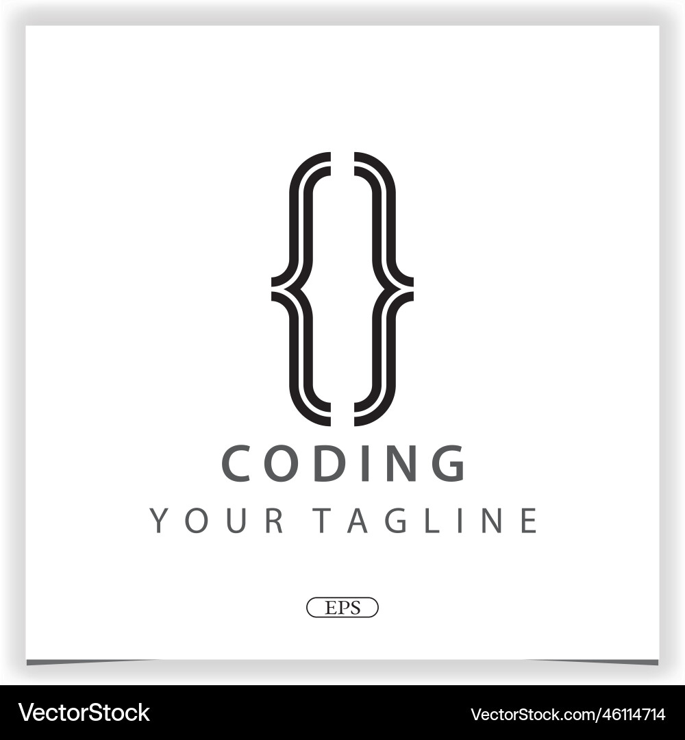 Einfache Codierung oder Programmierer Logo Premium elegant vektorbild