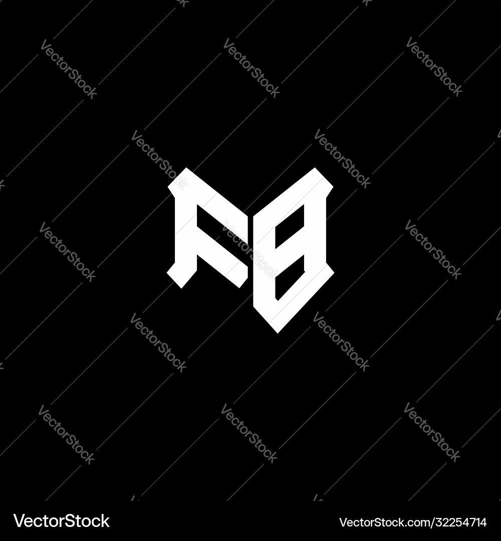 Fb logo monogram with shield shape design template vector image