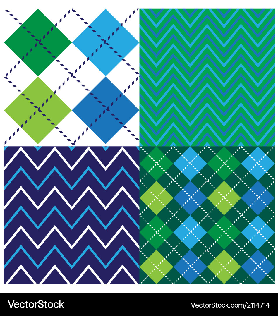 Geometric Tartan & Argyle Pattern Set vector image