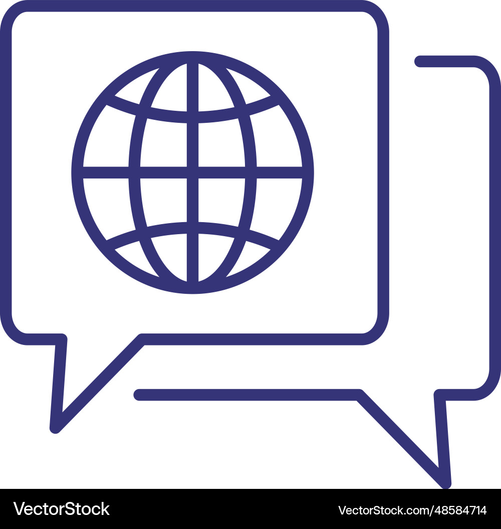 Global dialog line icon Global dialog line icon vector image