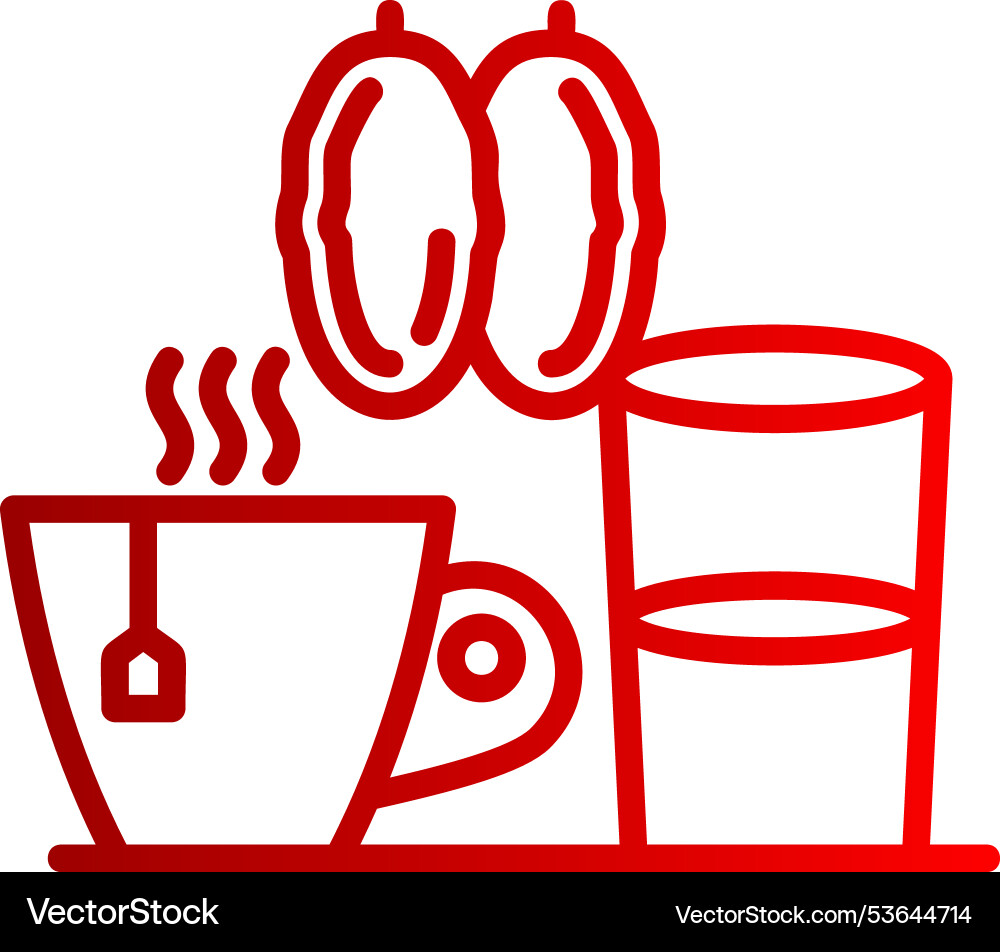 Iftar line gradient icon Vector Image