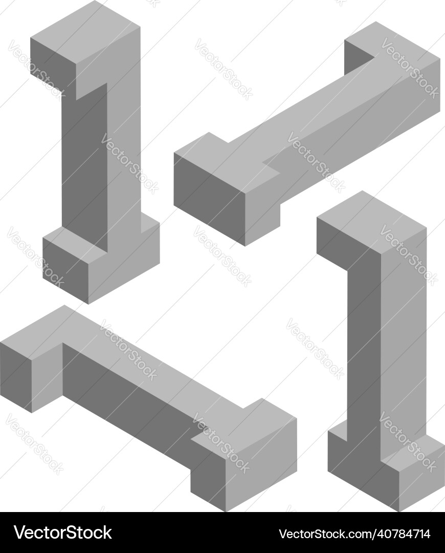 Isometric number 1 template for creating logos Vector Image