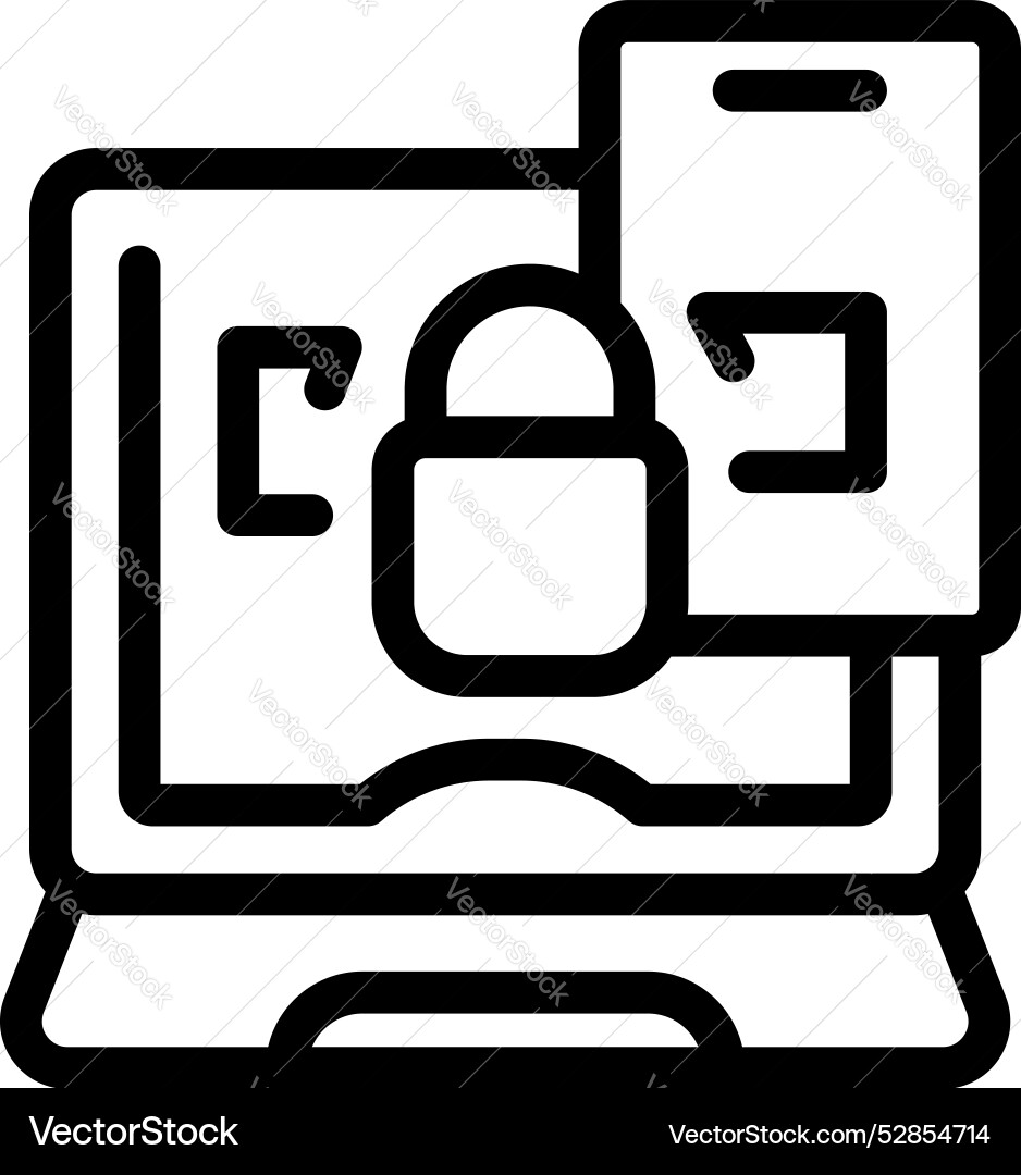 Laptop displaying padlock icon symbolizing secure Laptop displaying padlock icon symbolizing secure vector image