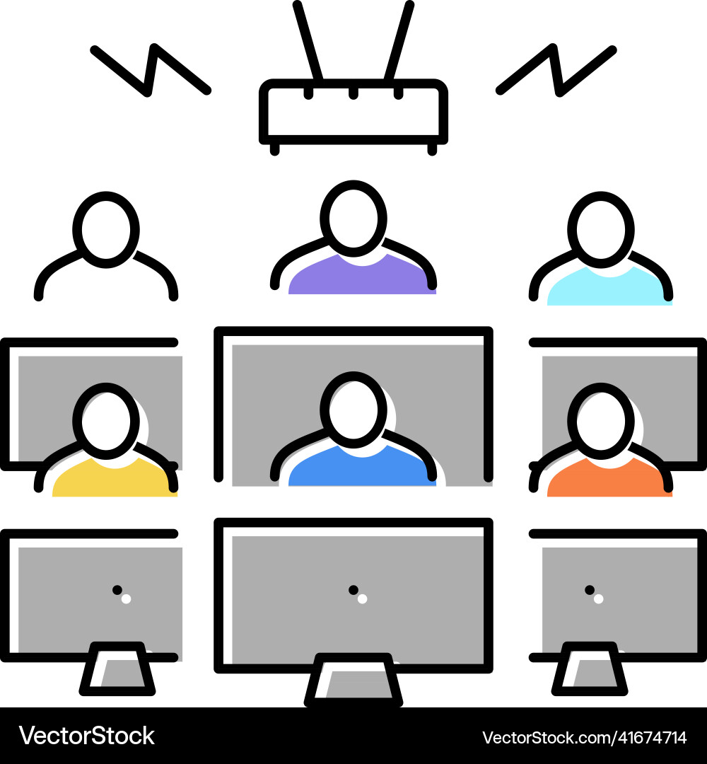 Network connection color icon Vector Image