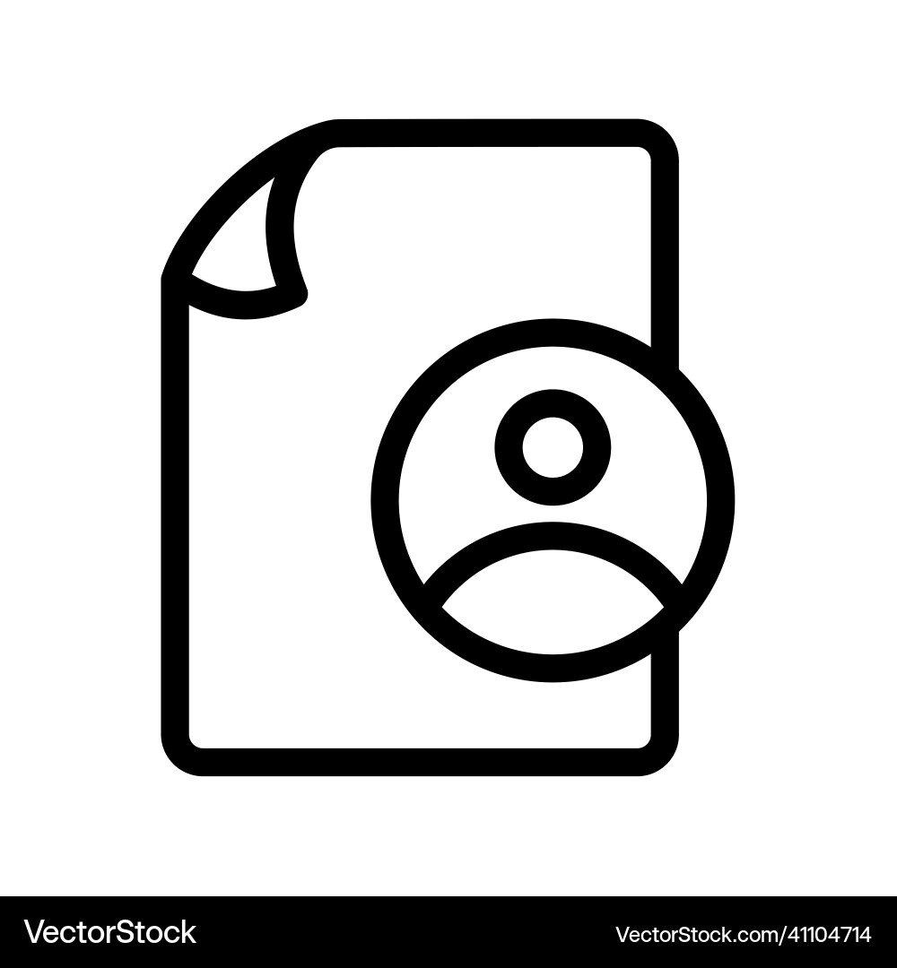 Personal document file paper page account user vector image