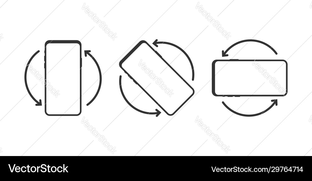 Rotate smartphone isolated icon device rotation Rotate smartphone isolated icon device rotation vector image