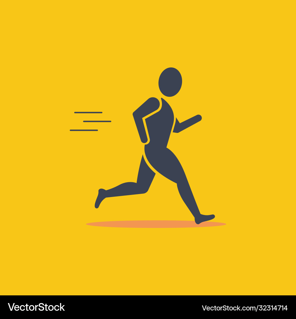 Running man in motion simple symbol run Running man in motion simple symbol run vector image