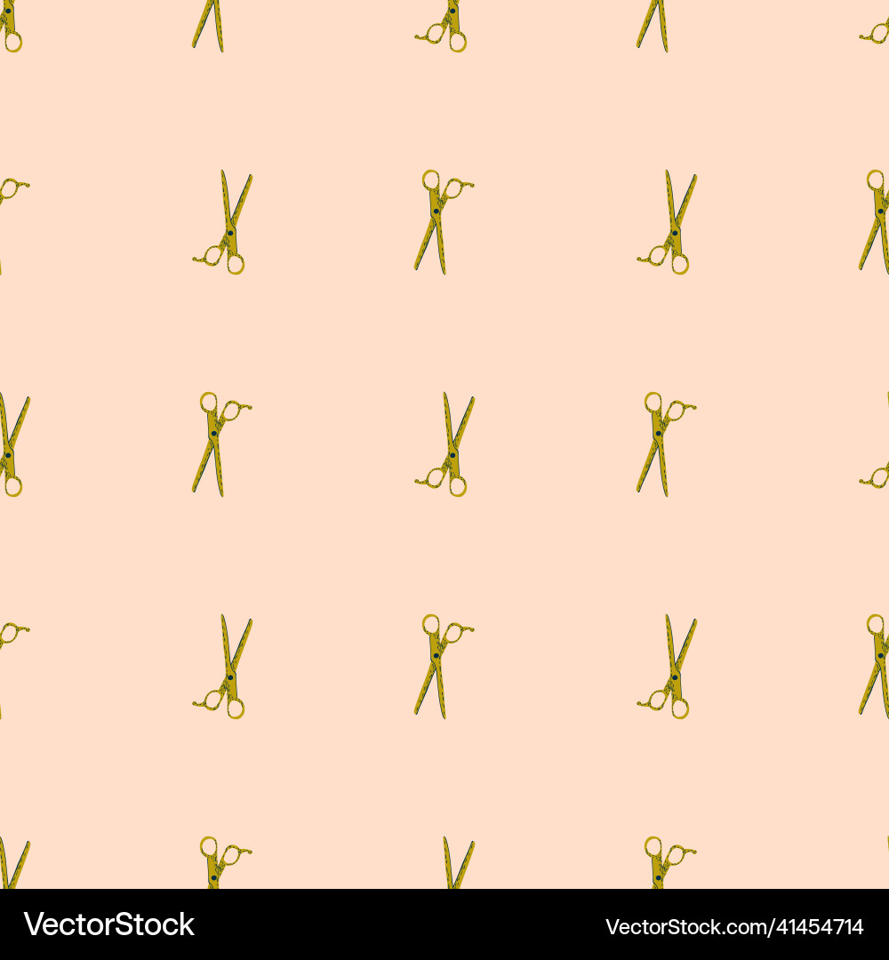 Scissors seamless pattern retro salon background Scissors seamless pattern retro salon background vector image