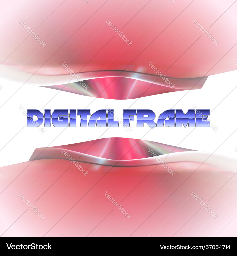 Shiny red metallic frame with abstract curves Vector Image