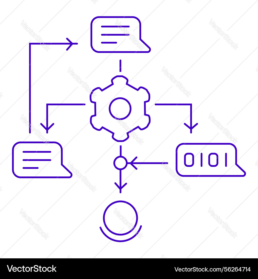 Smart ai workflow text automation icon design Smart ai workflow text automation icon design vector image