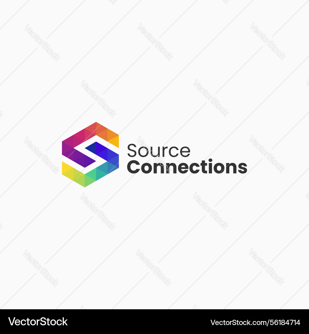 Source connections gradient colorful logo Source connections gradient colorful logo vector image