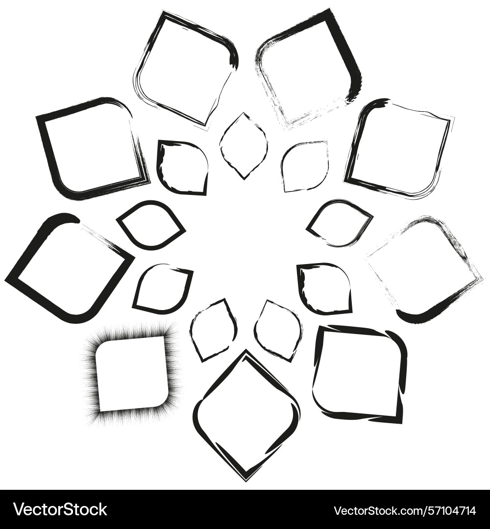 Square icon rotation circular geometric form Square icon rotation circular geometric form Vector Image
