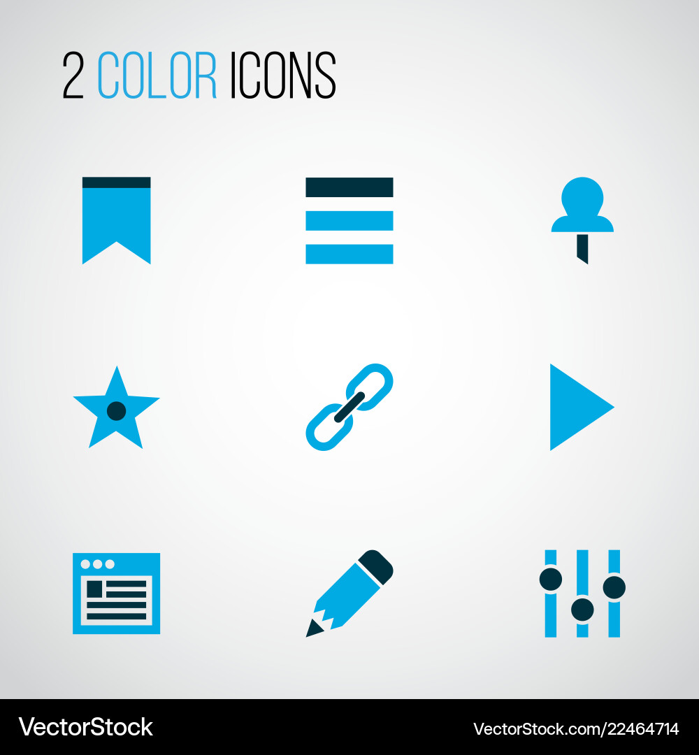 User icons colored set with link browser edit User icons colored set with link browser edit vector image