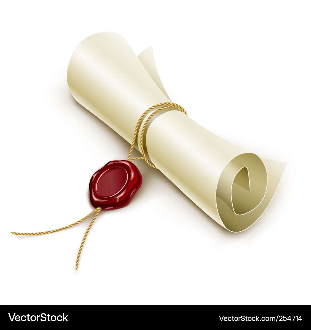 Wax Seal Scroll vector image