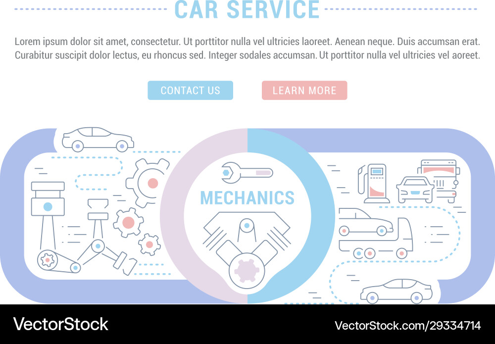 Website banner and landing page car service vector image