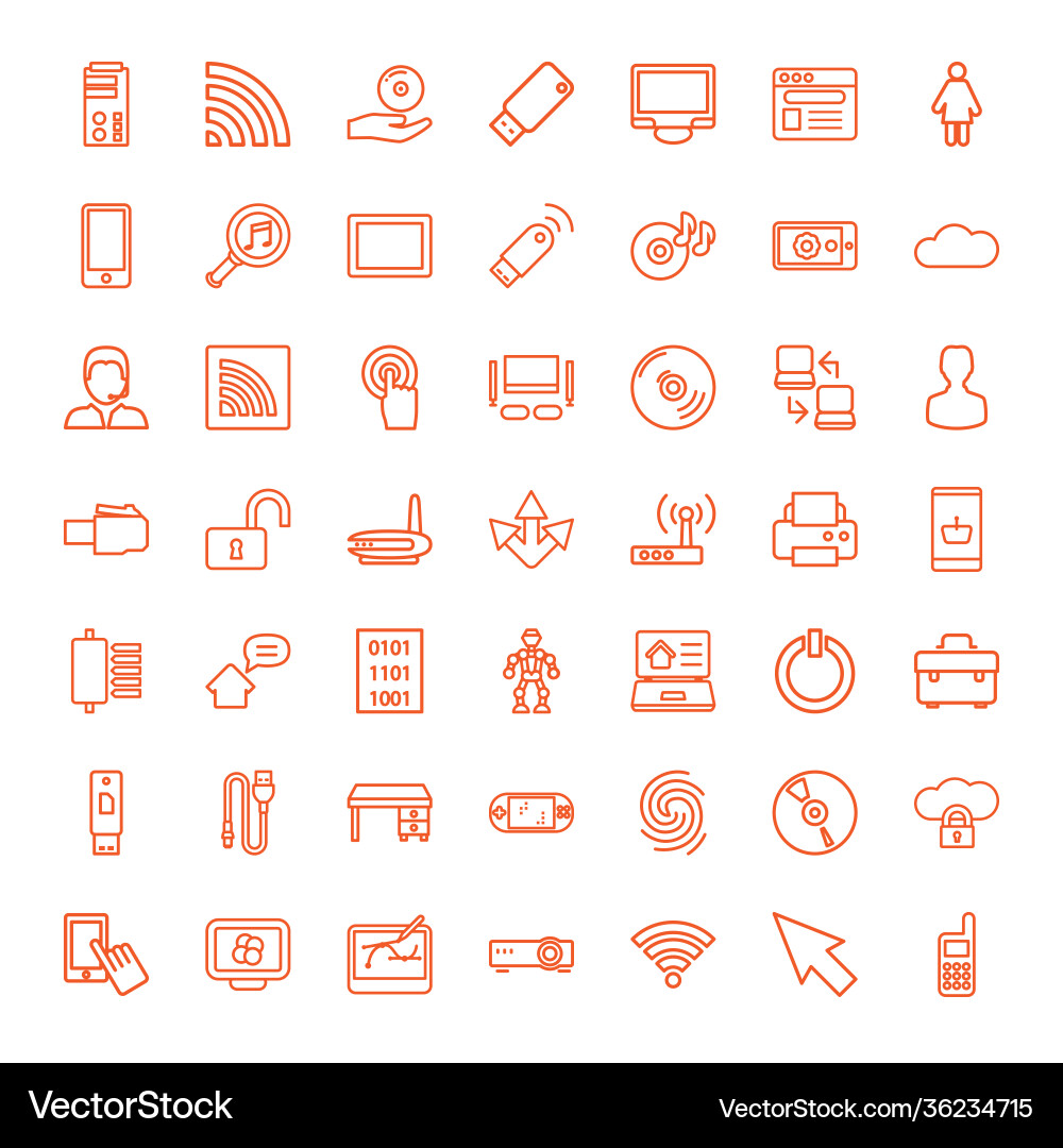 49 computer icons Vector Image