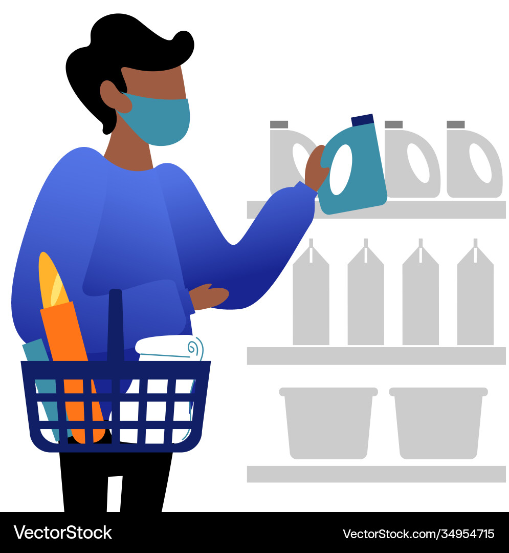 A square image with man in store A square image with man in store Vector Image