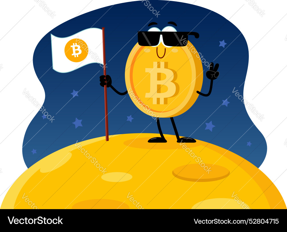 Bitcoin cartoon character Vector Image