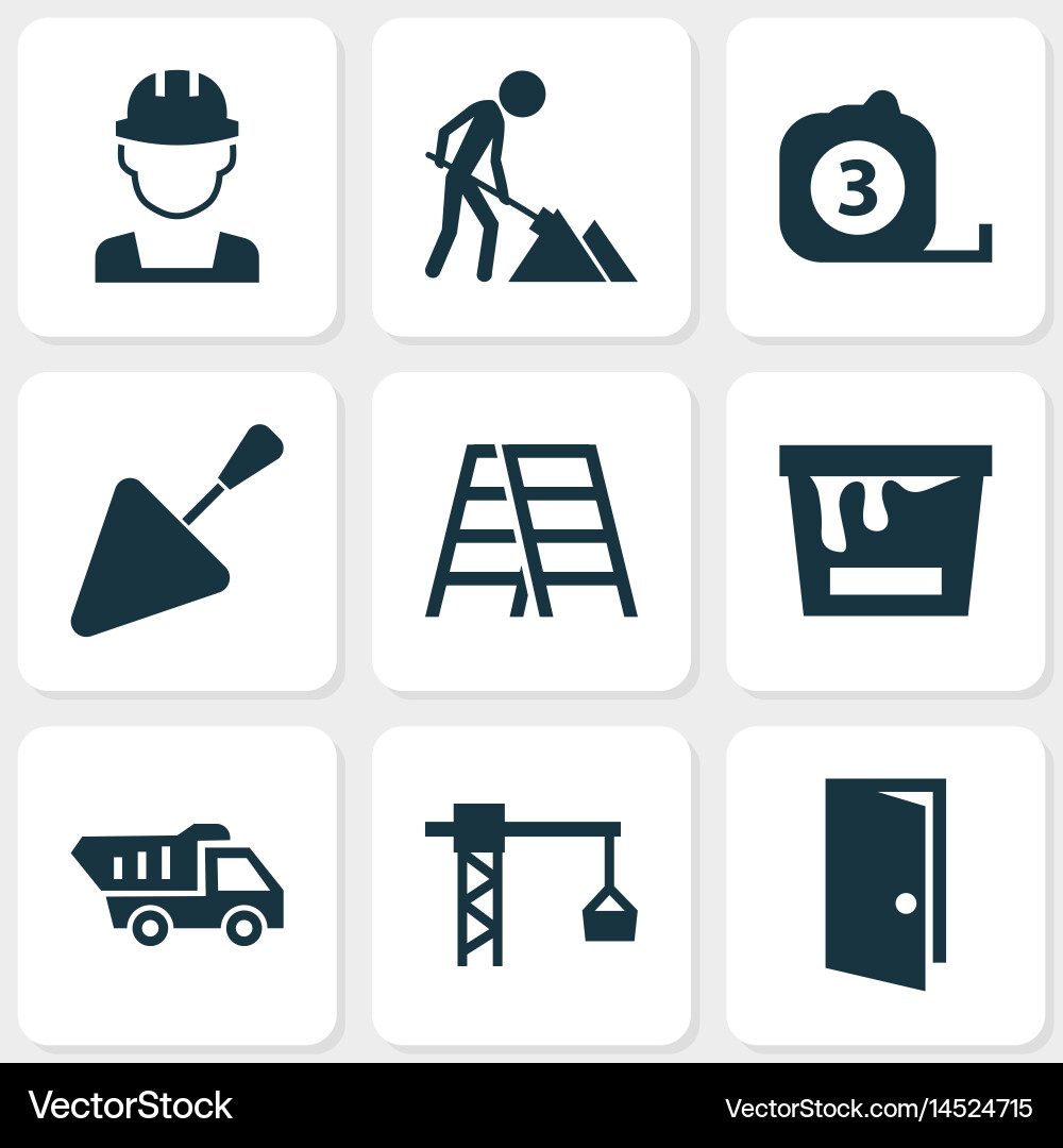 Building icons set collection of maintenance Vector Image