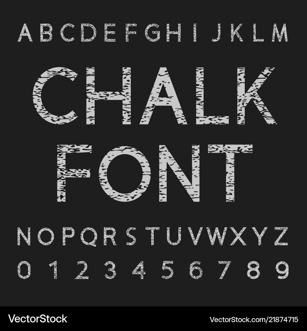 Chalk font and number design vector image