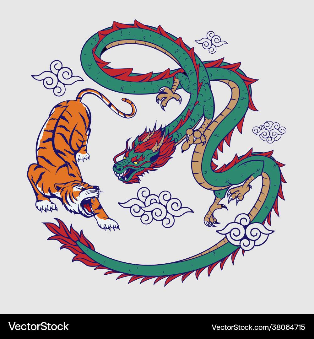 Chinese Tiger and Dragon Tattoo Symbolism