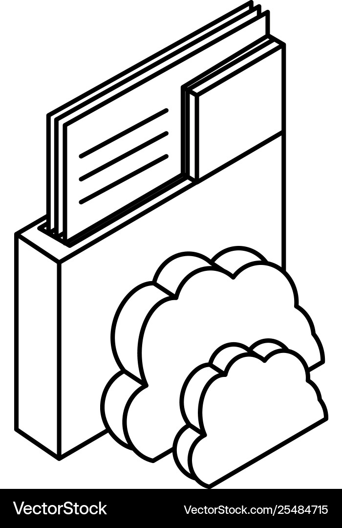 Cloud computing server with folder vector image