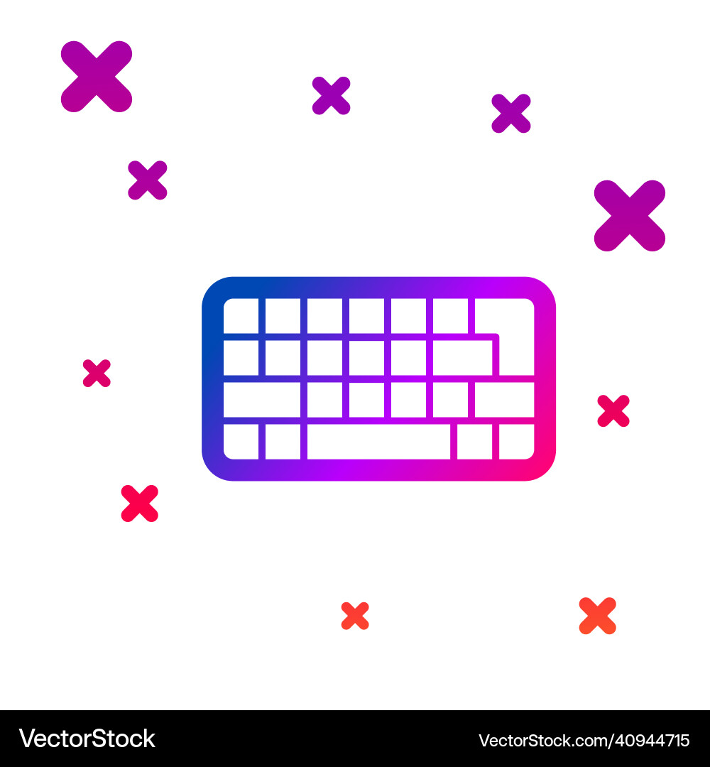 Color computer keyboard icon isolated on white Color computer keyboard icon isolated on white Vector Image