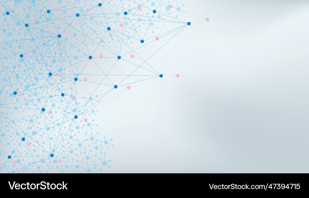 Connecting dots and lines with molecule structure Connecting dots and lines with molecule structure vector image