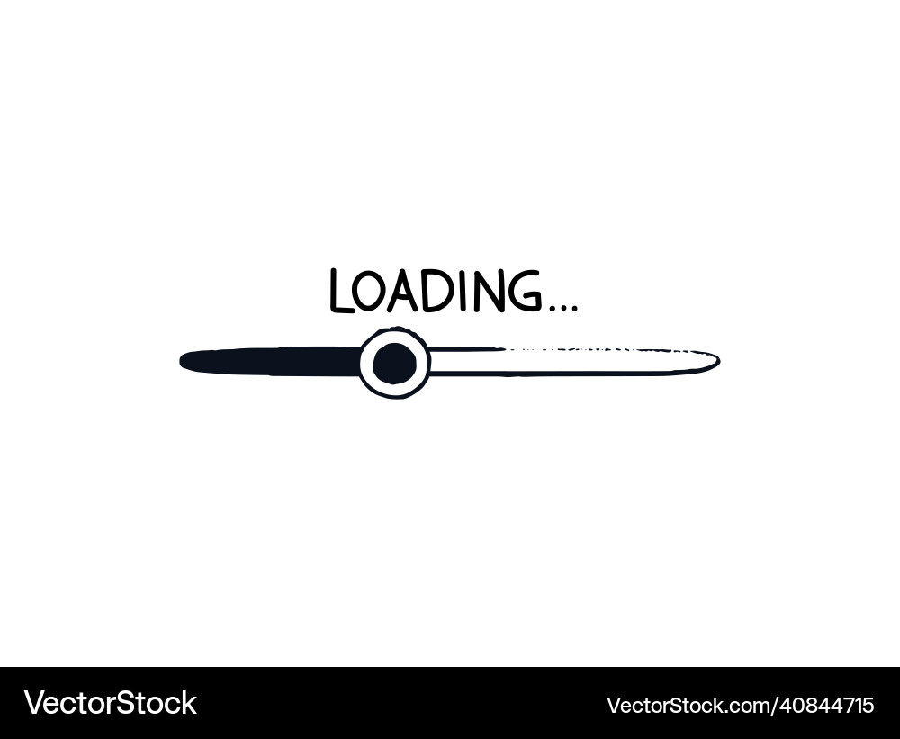 Doodle strip loading bar with round slider Doodle strip loading bar with round slider vector image