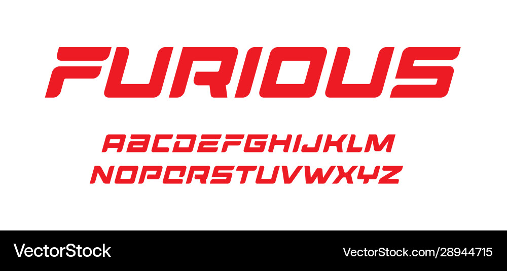 Dynamic Furious Font Set vector image