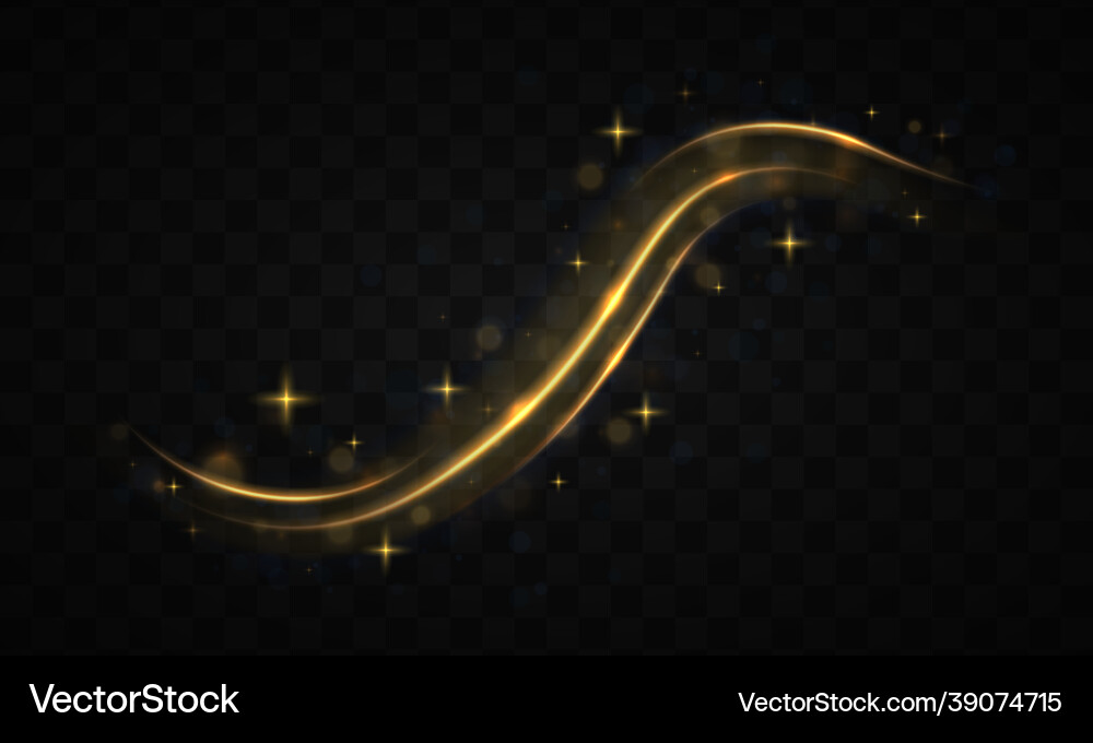 Dynamic golden waves light line bokeh effect Dynamic golden waves light line bokeh effect Vector Image