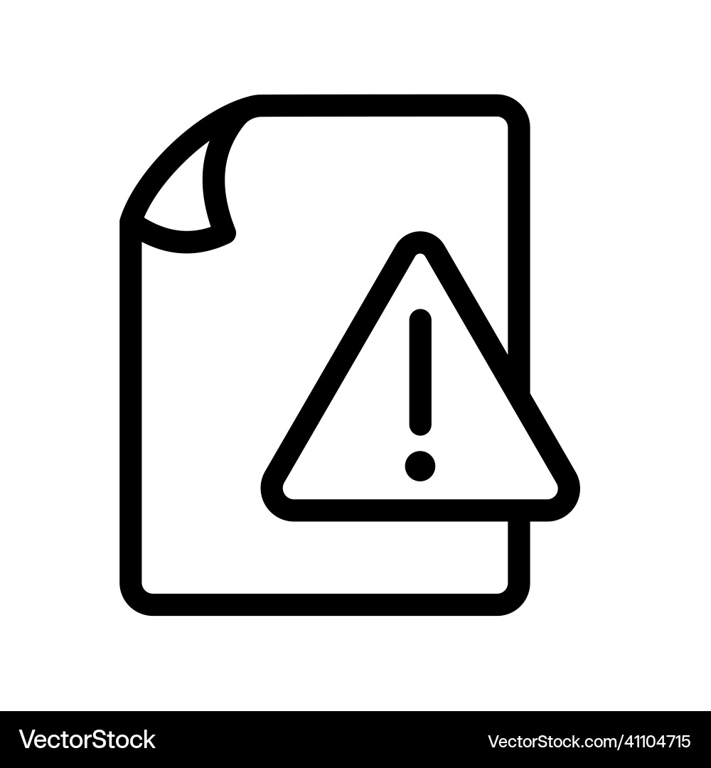 Error document file paper page warning vector image