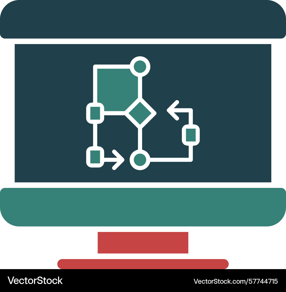 Flowchart glyph multi color icon Vector Image