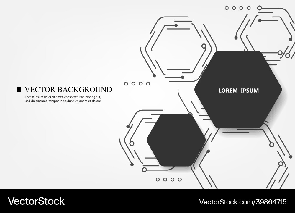 Geometric hexagon line and dot pattern Geometric hexagon line and dot pattern vector image