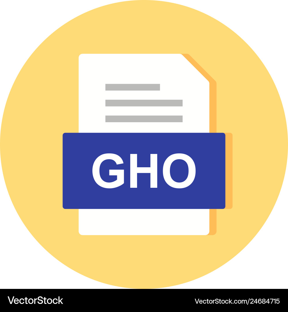 Gho file document icon vector image