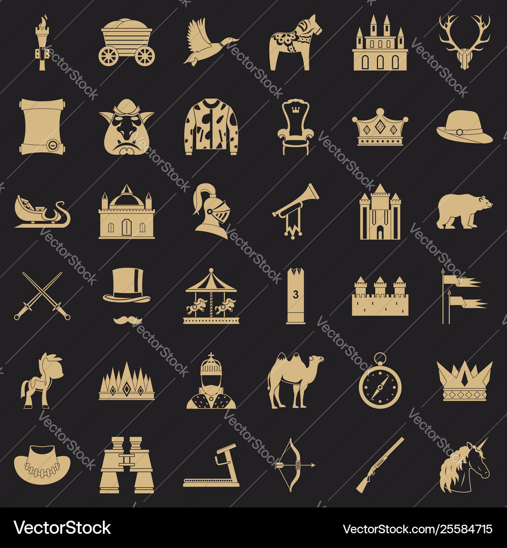 Hunting icons set simple style vector image