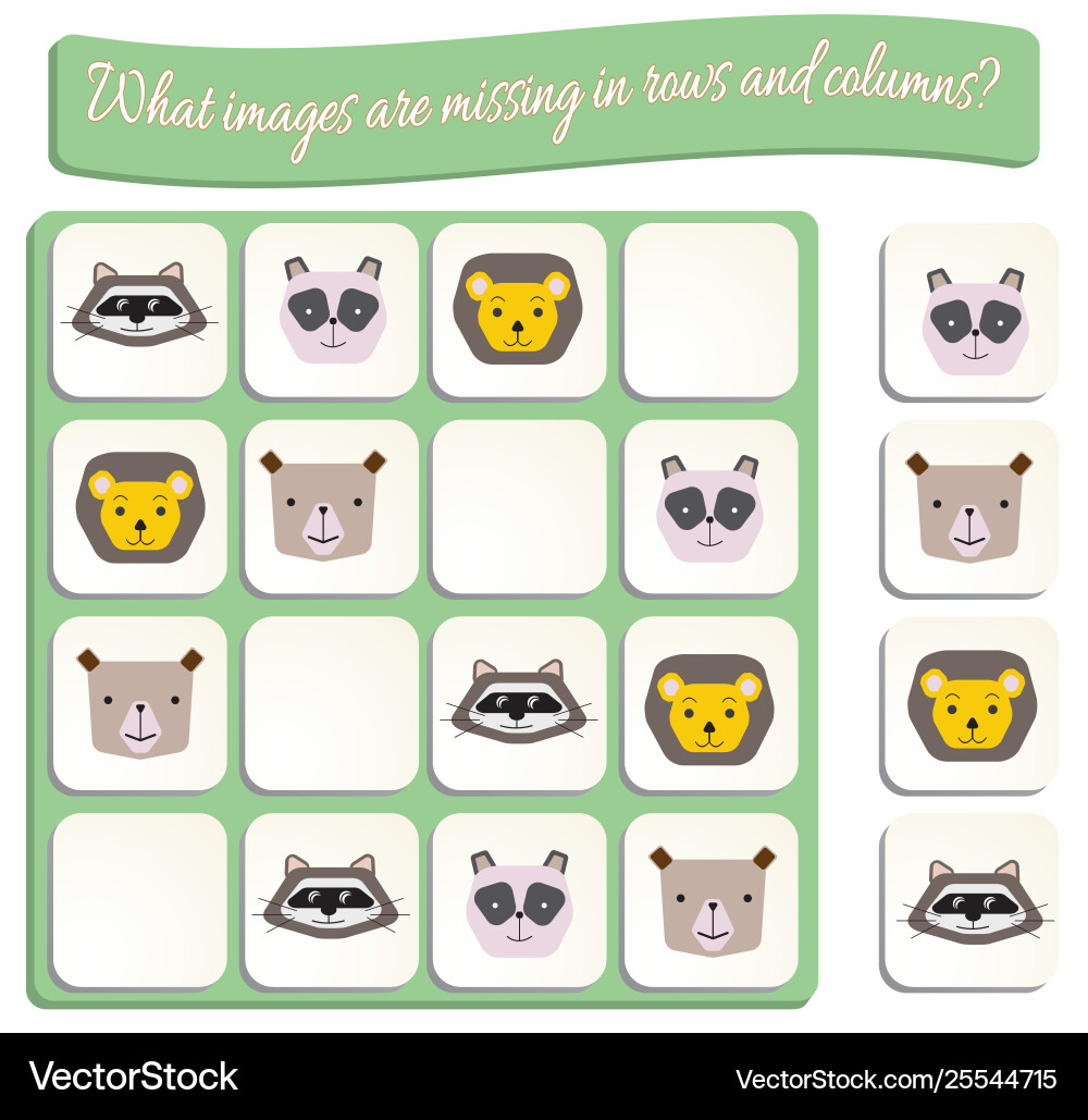 Logical taskfind what images are missing Logical taskfind what images are missing vector image