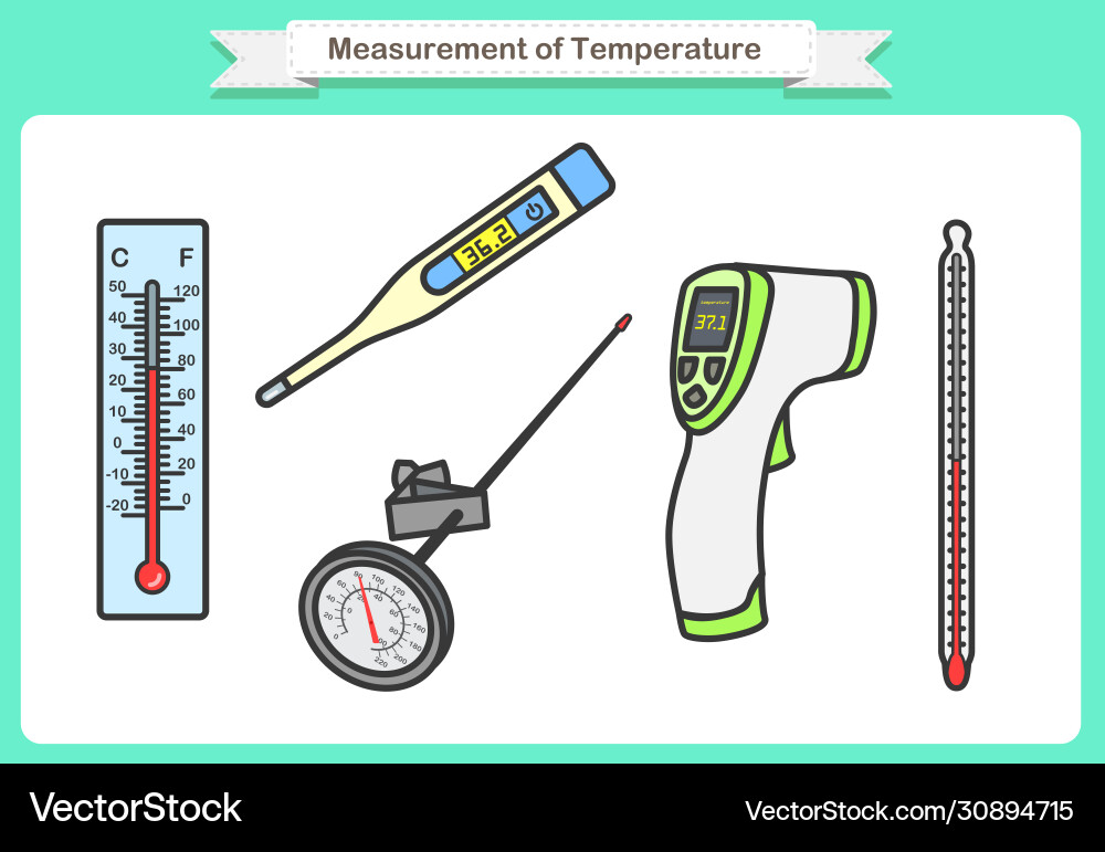 Measurement temperature objects vector image