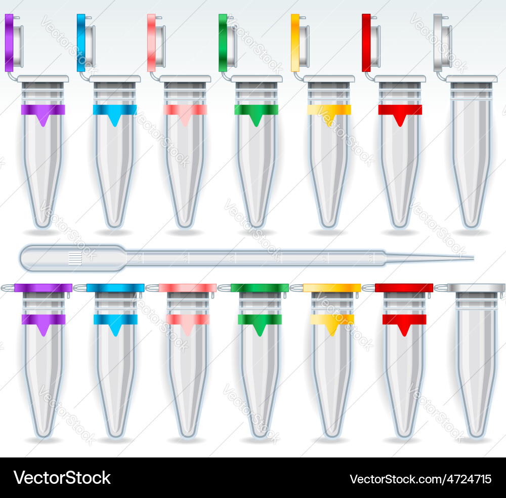 Micro Test Tubes - Multicolor Set vector image