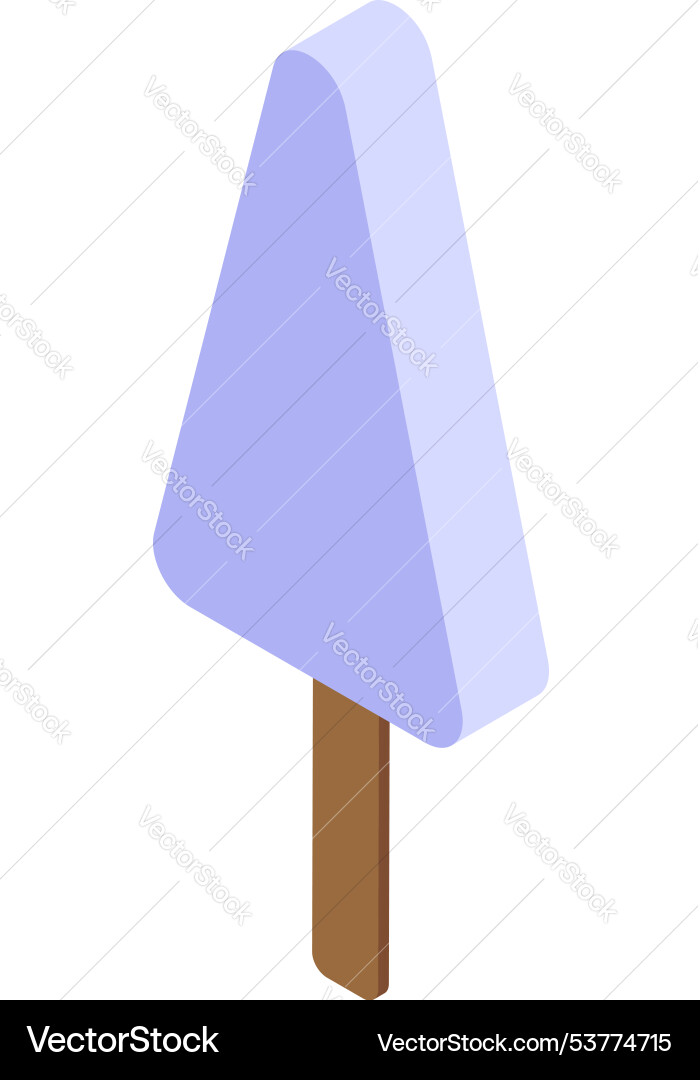 Minimalist isometric tree standing up with trunk Vector Image