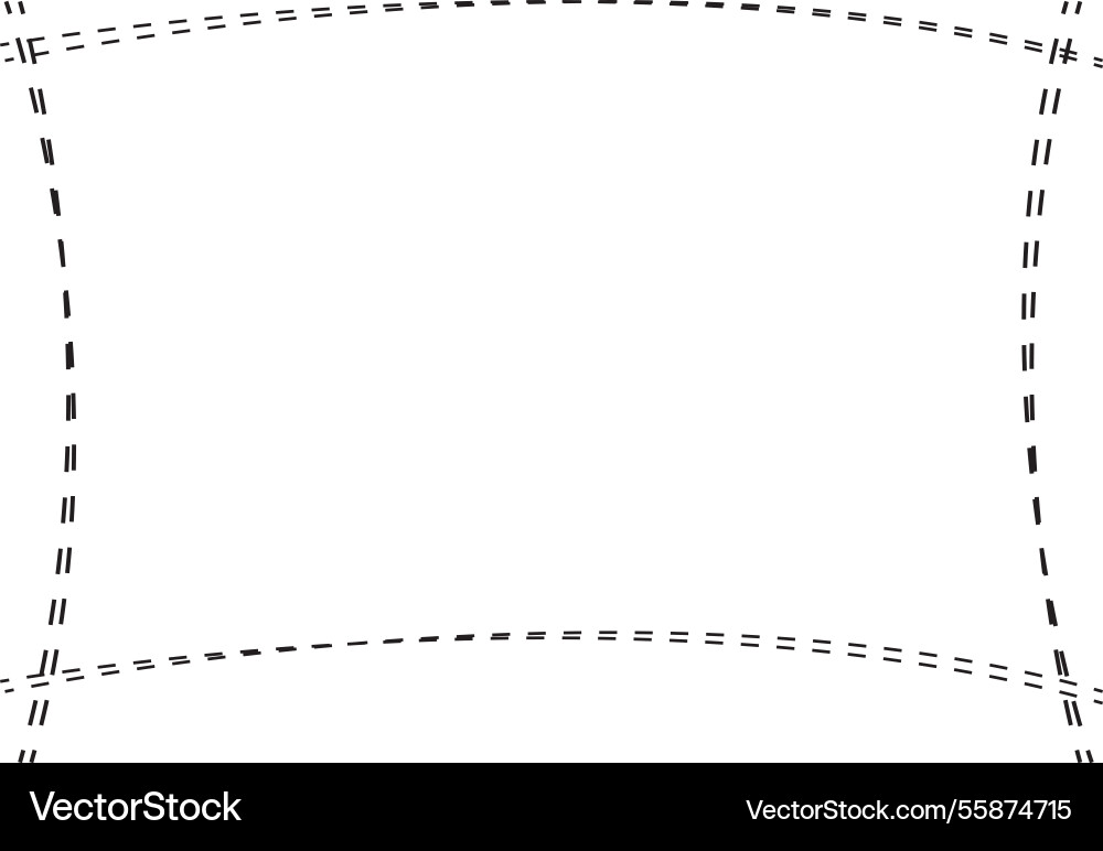 Minimalist sketch frame curved and distorted Vector Image