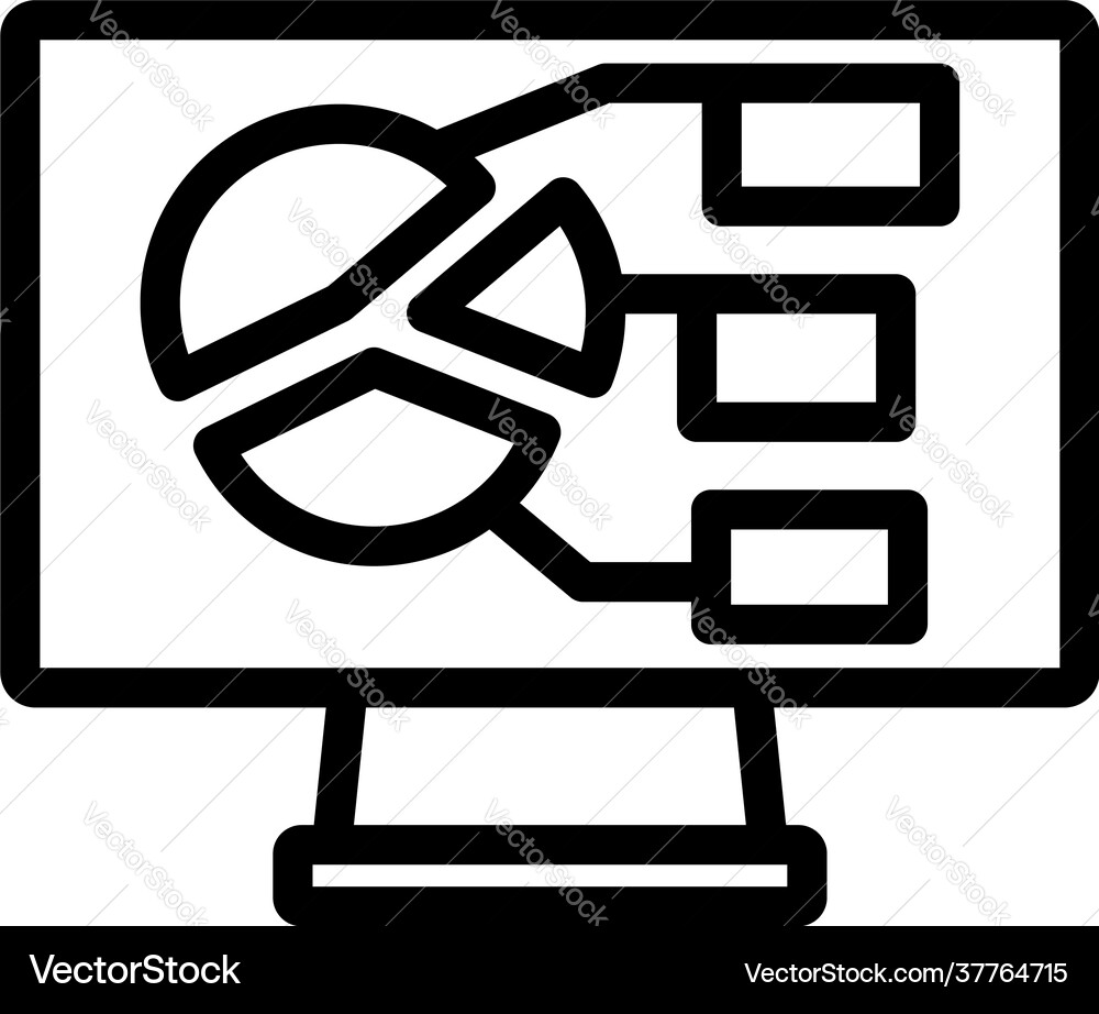 Monitor with analytics diagram icon Monitor with analytics diagram icon vector image