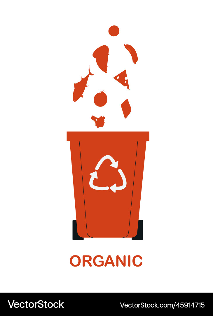 Organic garbage sorting Vector Image