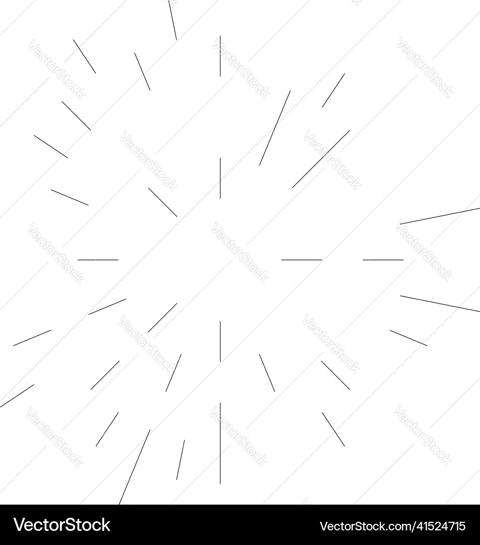 Radial radiating circular concentric lines element vector image
