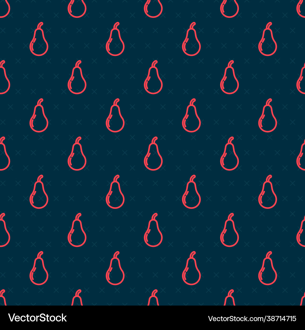 Red line pear icon isolated background Vector Image
