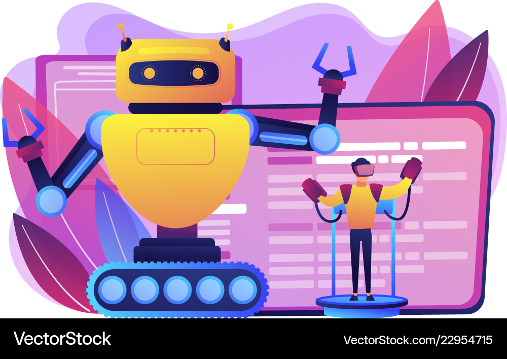 Remotely operated robots concept Remotely operated robots concept vector image